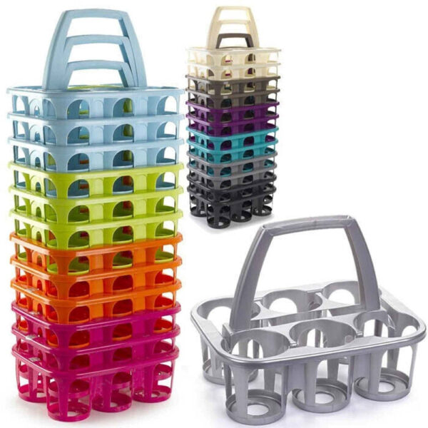 6 Plastic Milk/Beer Bottle Holder Carrier